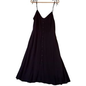 JNSQ Black Button Front Cami Midi Dress Size 10‎ NWT